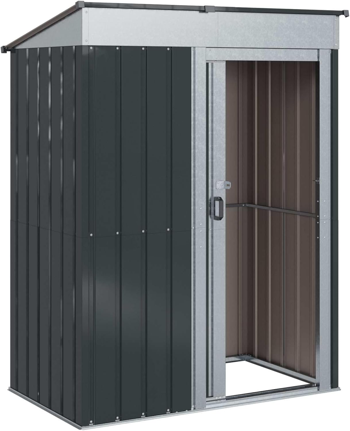 Abri de jardin métal anthracite 137x81x180cm, résistant, verrouillable