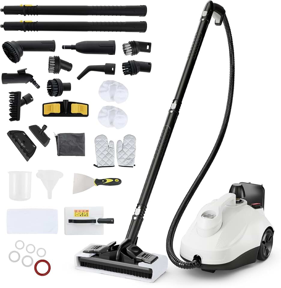 jardinite - Nettoyeur vapeur 1,9L - 2000W, 5 bar, 15 accessoires