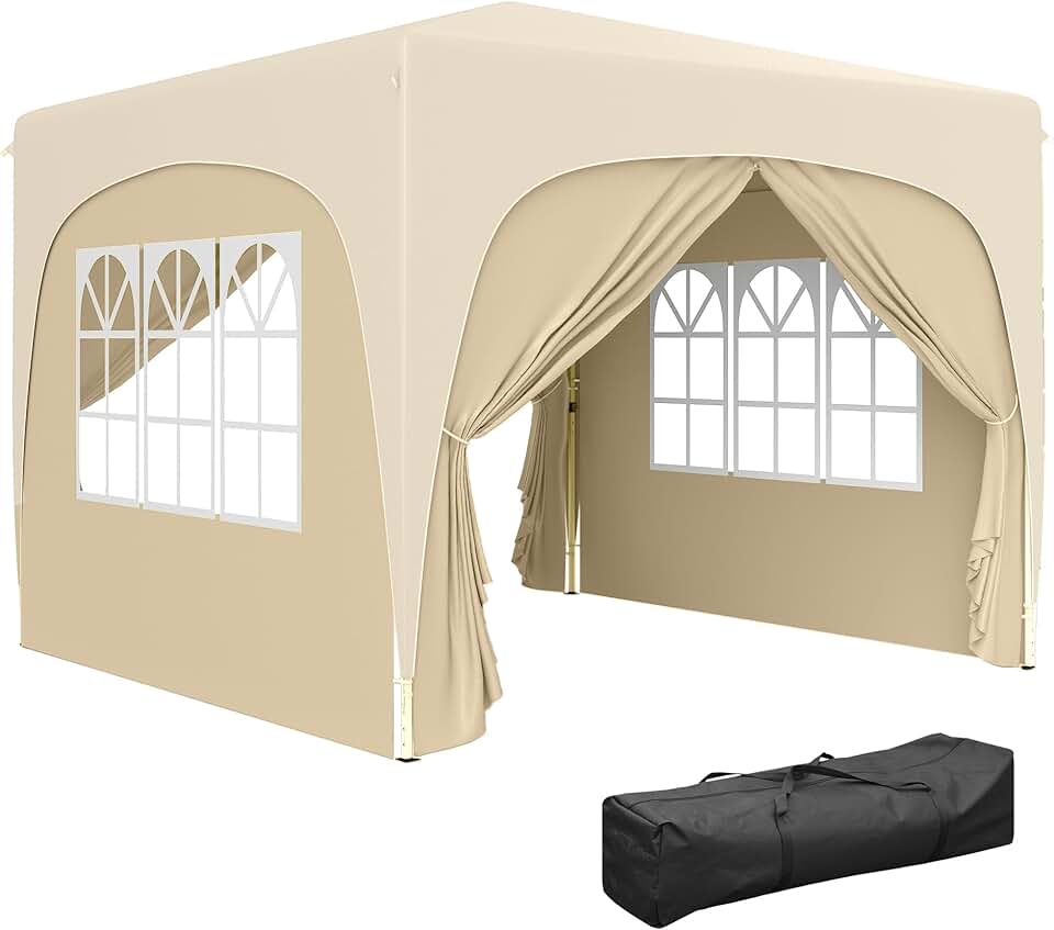 jardinite - Tonnelle pliante 3x3 m - UPF50+, hauteur réglable, sac inclus