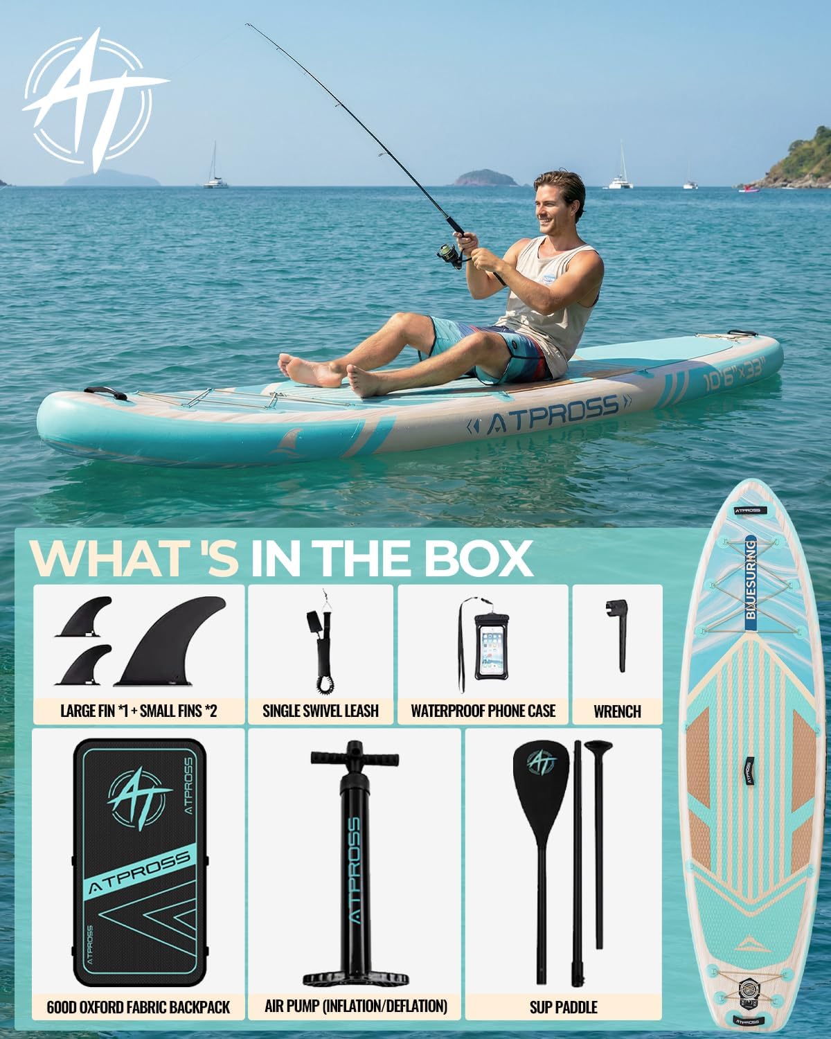 Stand Up Paddle Gonflable Adulte avec Siège Kayak & Accessoires, 320x84cm Planche de Sup Extra Large pour 2 Personnes, Charge 200kg, Kayak Gonflable 2 Places Stable et Antidérapant pour Surf