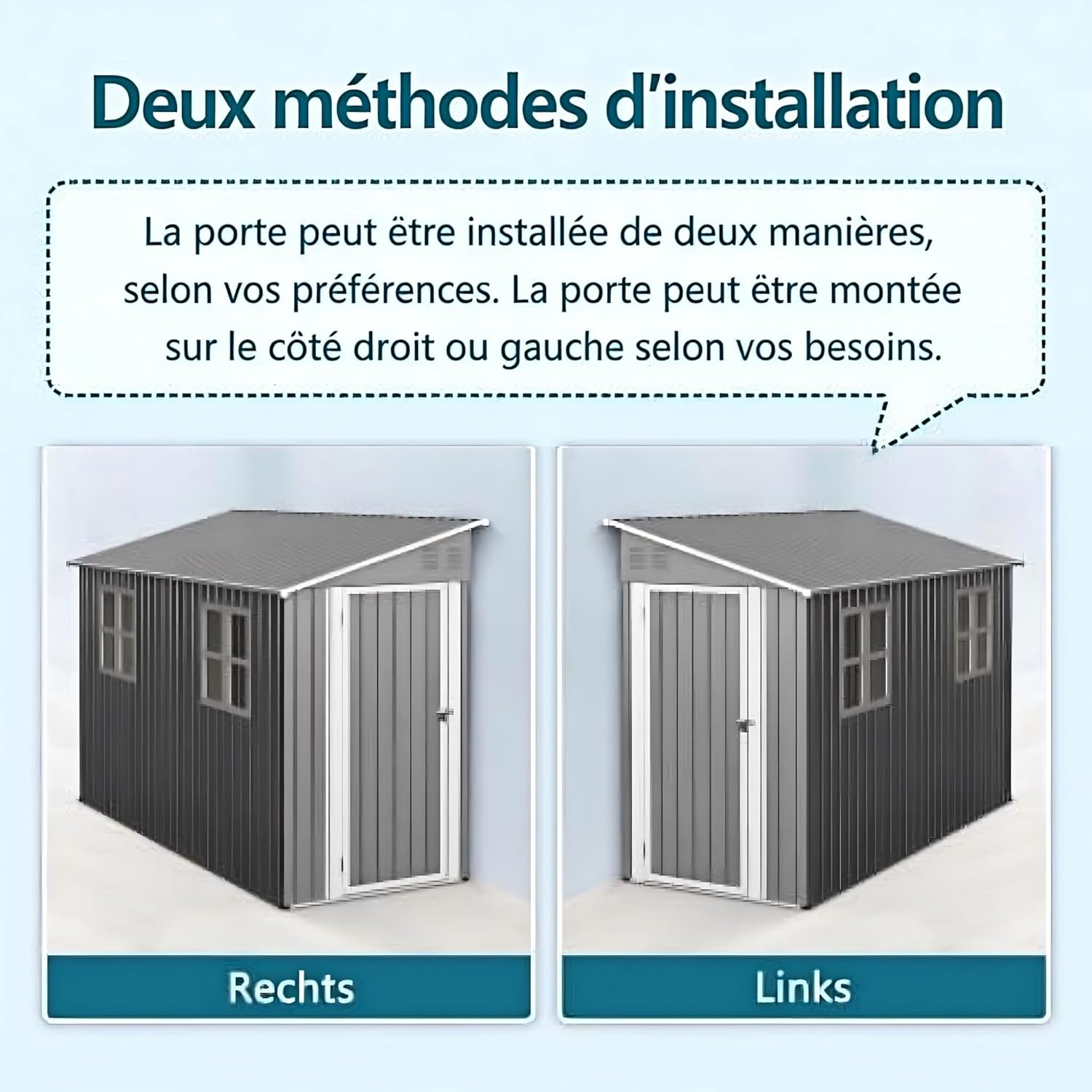 Abri de Jardin Métal 4x10 Pieds (1,2x3 m) avec Kit de Fondation – Design Adossé, Porte Verrouillable et 2 Fenêtres – Coffre de Rangement Extérieur Résistant aux Intempéries pour Outils Jardinage