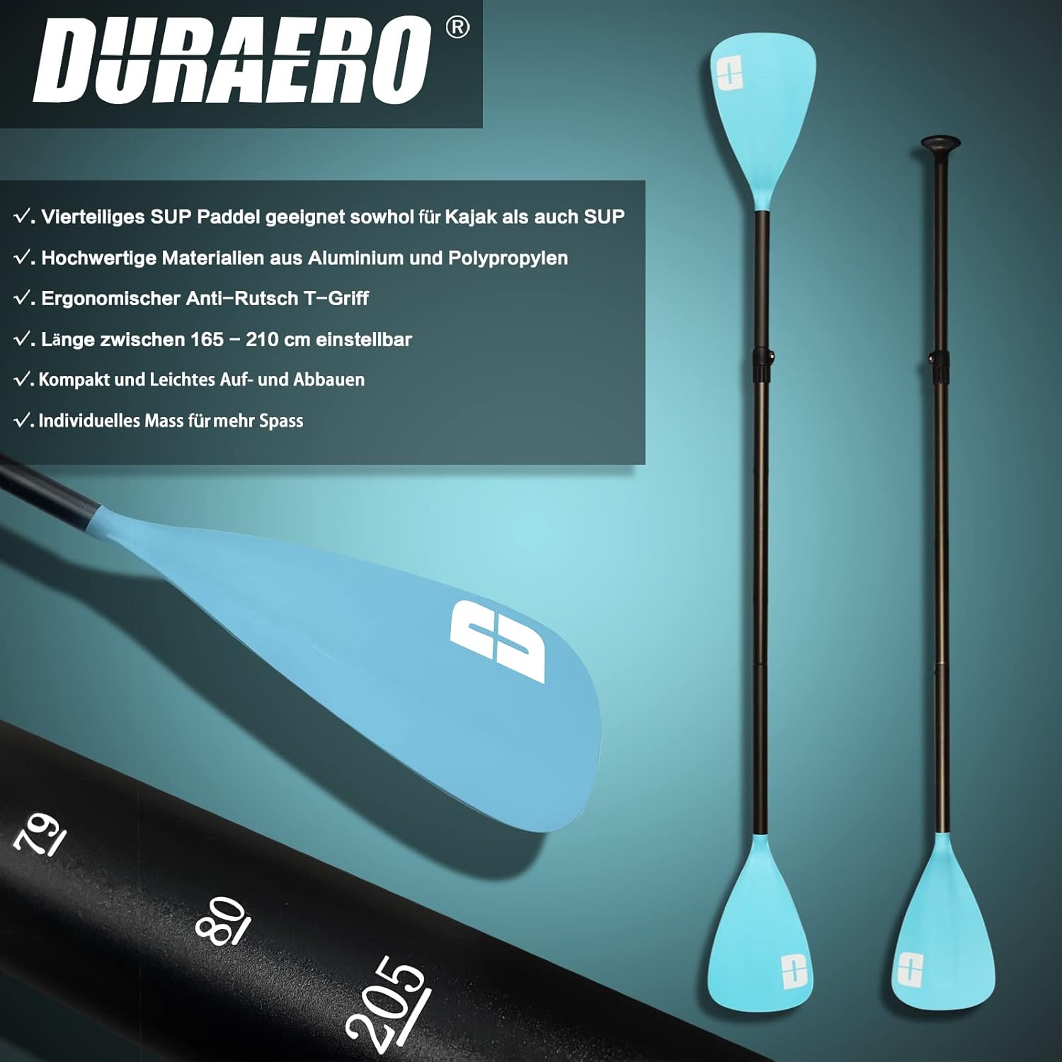 Siège de Kayak Gonflable Stand Up Paddle et Support de caméra, pagaie 2 en 1 330x76x15cm, Pompe jusqu'à 150kg avec Sangle de Pied, Sac à Dos