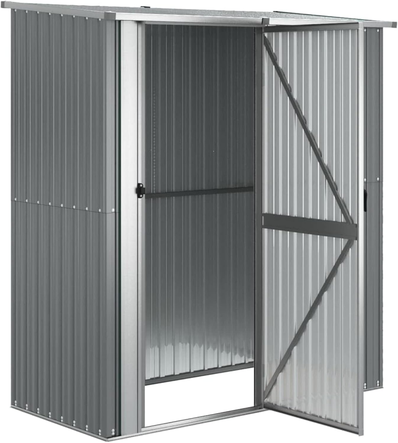 Abri de jardin - 180,5x97x209,5 cm - acier galvanisé, gris, abri outils
