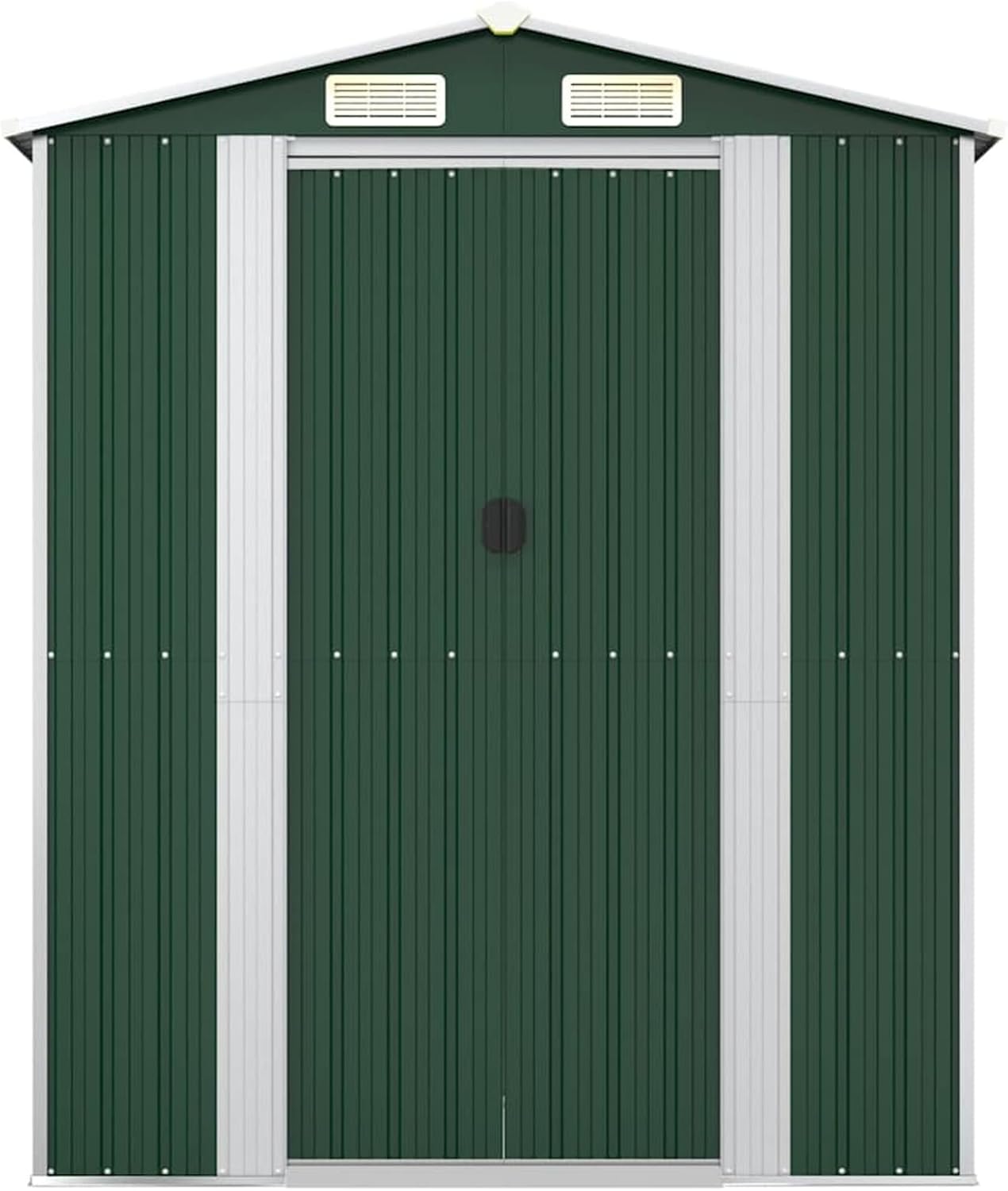 Abri de jardin acier galvanisé vert, 192x108x223cm, extérieur
