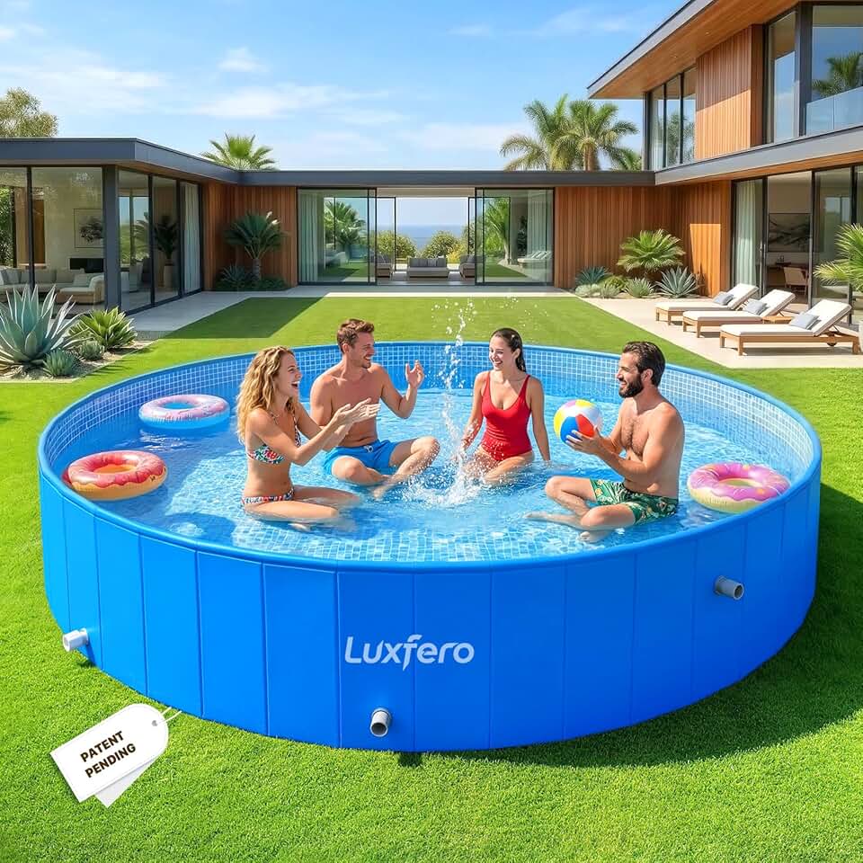 jardinite - Piscine tubulaire ronde - 228x228x50 cm - cadre métal robuste, pliable