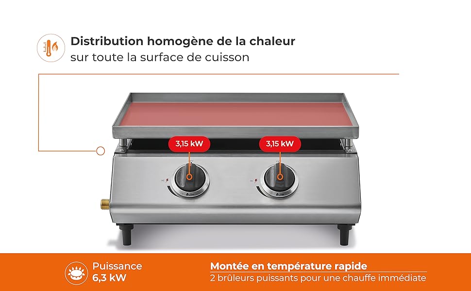 Plancha Cadix 2 Feux jardinite