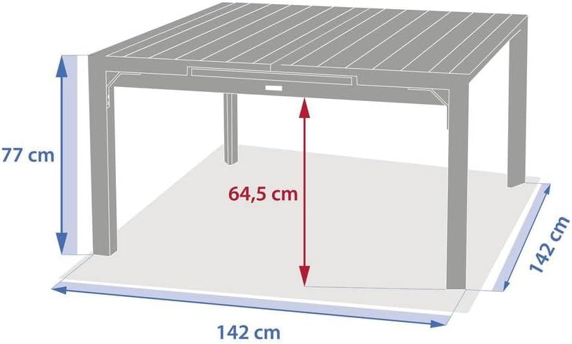 jardinite - Evasion - table extensible 10 places - alu et effet bois