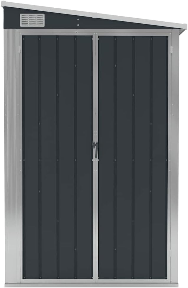 Abri de jardin mural - acier anthracite 118x288x178 cm - extérieur - 316227