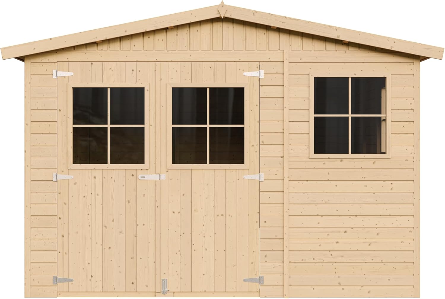 ABRI de Jardin en Bois Exterieur avec Les PLANCHERS IMPRÉGNÉ - en Pin/épicéa- H226x324x416 cm/12 m²- Construction de Panneaux- Rangement pour vélos, Remise à Outils- jardinite M336+M336G