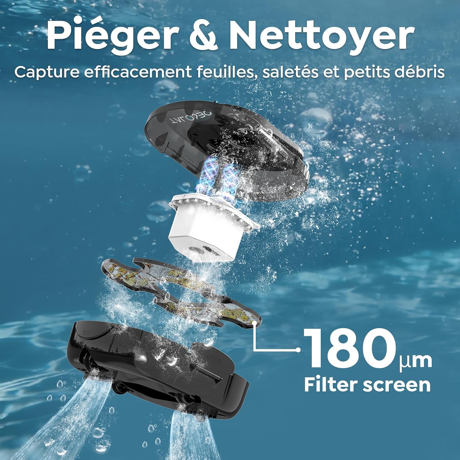 Robot piscine sans fil - S1PRO - compact, 120min autonomie, charge 2,5h, jusqu'à 100m², S1PRO