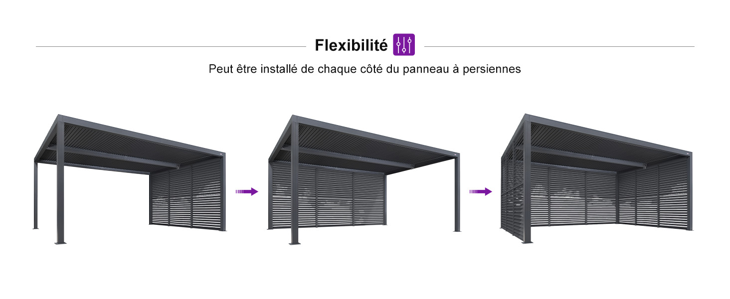 Série de tables de bureau ou de conférence noires présentées sous différents angles, présentant un design moderne et élégant avec une structure en métal.