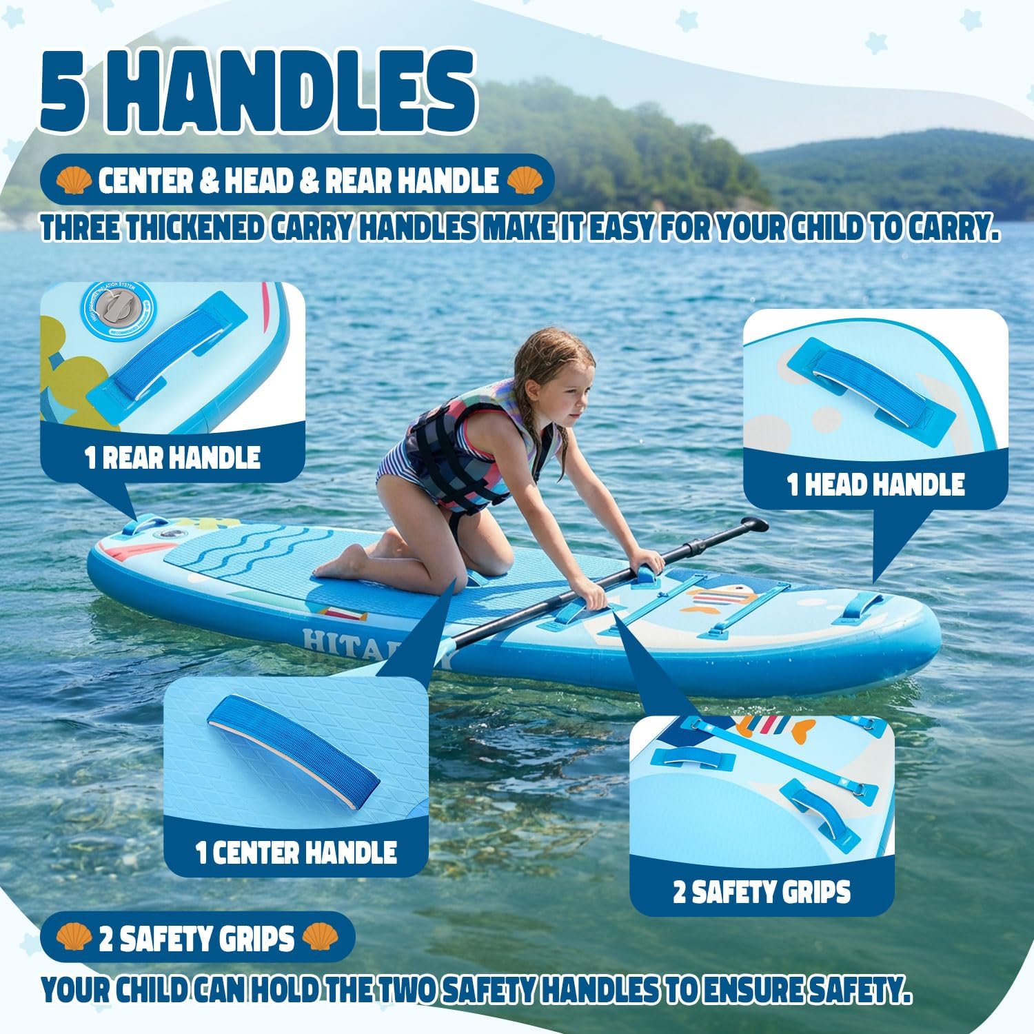 Planche de Surf Gonflable - Accessoire Complet Stand Up Paddle Board Gonflable pour Enfant Jeunesse