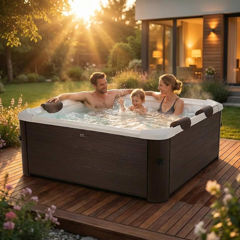 jardinite - jardinite Tribeca - 160x160x65 cm - Spa rigide, contrôle app, 6 pers, 120 buses, hiver résistant jardinite-TRIBEX