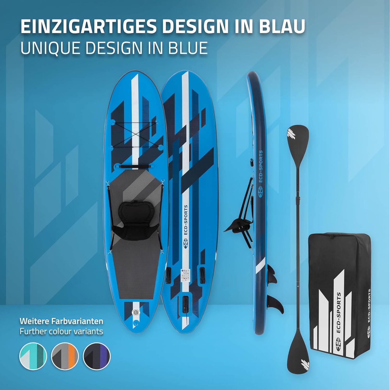 jardinite Stand Up Surf Paddle Board Gonflable 305/308/320/380 cm | PVC | jusqu'à 120/150 kg | Épaisseur 10/15 cm | Planche de Surf Pagaie Sac de Transport Pompe à Air | Diverses Couleurs Modèles