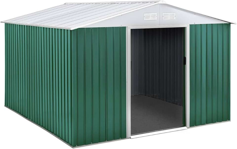 Abri de Jardin Métal Rosas - 7,06 m² - Vert durable et robuste - RJR6820