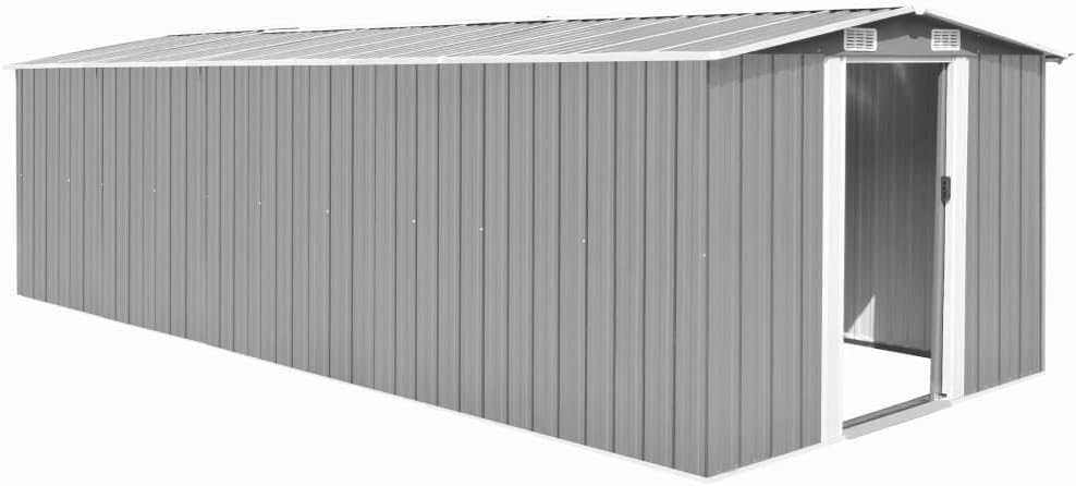 jardinite Abri de Jardin 257x580x181 cm Métal Gris,Maison & Jardin, Pelouses & Jardins, Vie en extérieur, Structures extérieures, Cabanes & abris de Jardin, Gris (Poids 122.05KG)