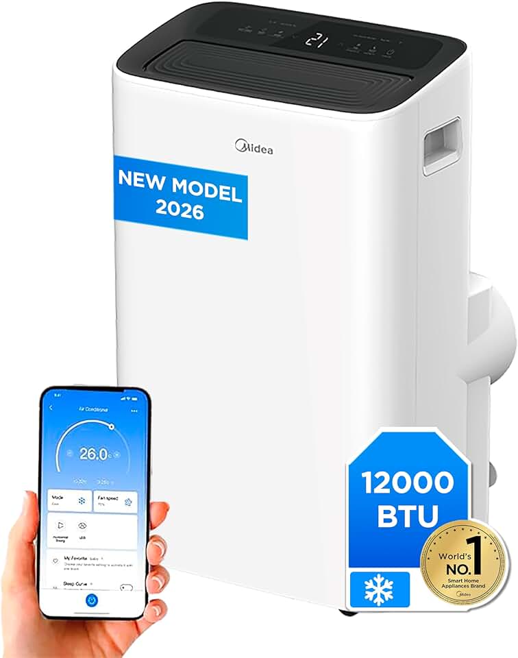 jardinite - Climatiseur mobile 4 en 1 silencieux, 12000 BTU, contrôle app, compact - MPP1-12CRN1