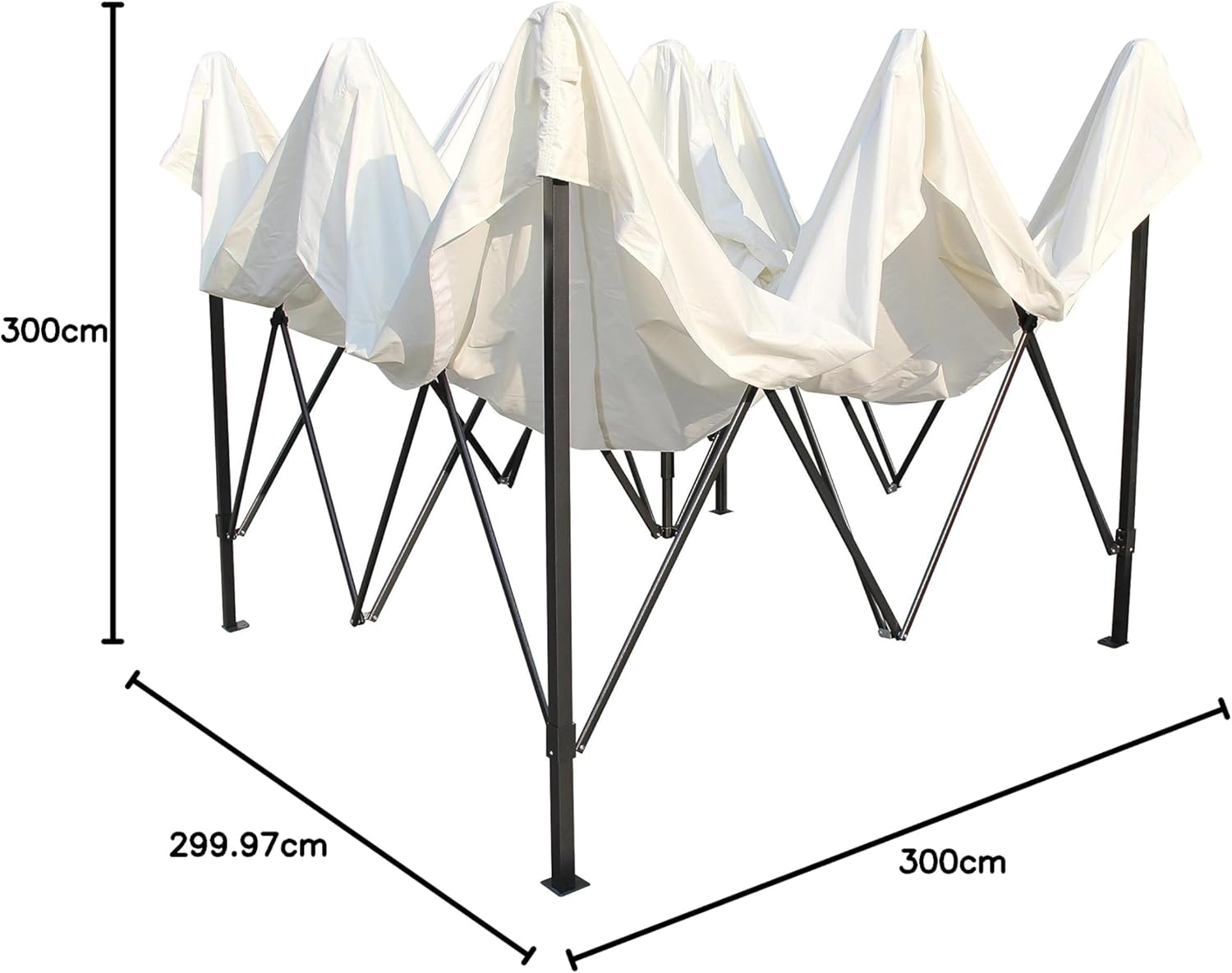 jardinite - Tonnelle pliante série premium - 3x3m - étanche, parois latérales, accessoires, haute qualité