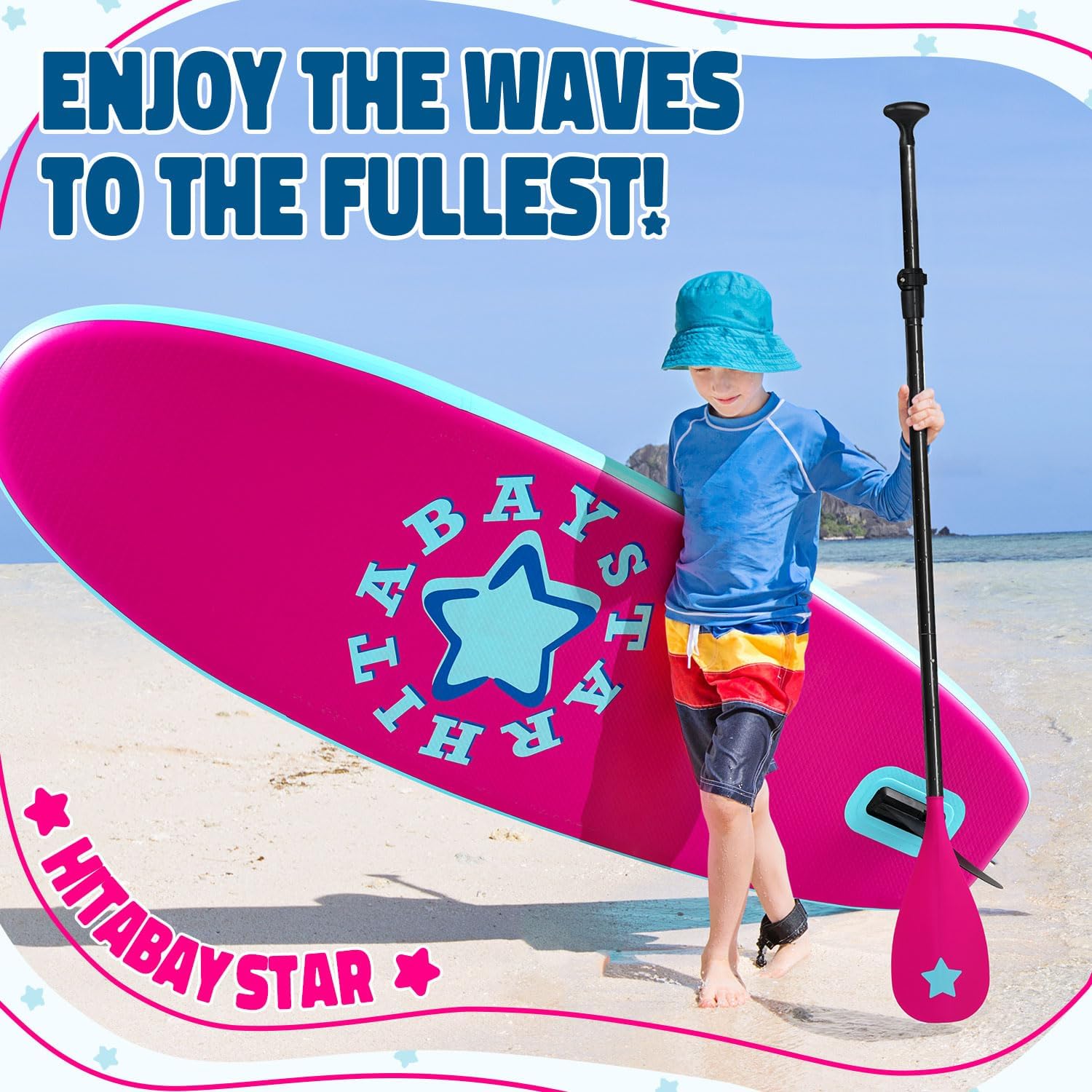 Planche de Surf Gonflable - Accessoire Complet Stand Up Paddle Board Gonflable pour Enfant Jeunesse