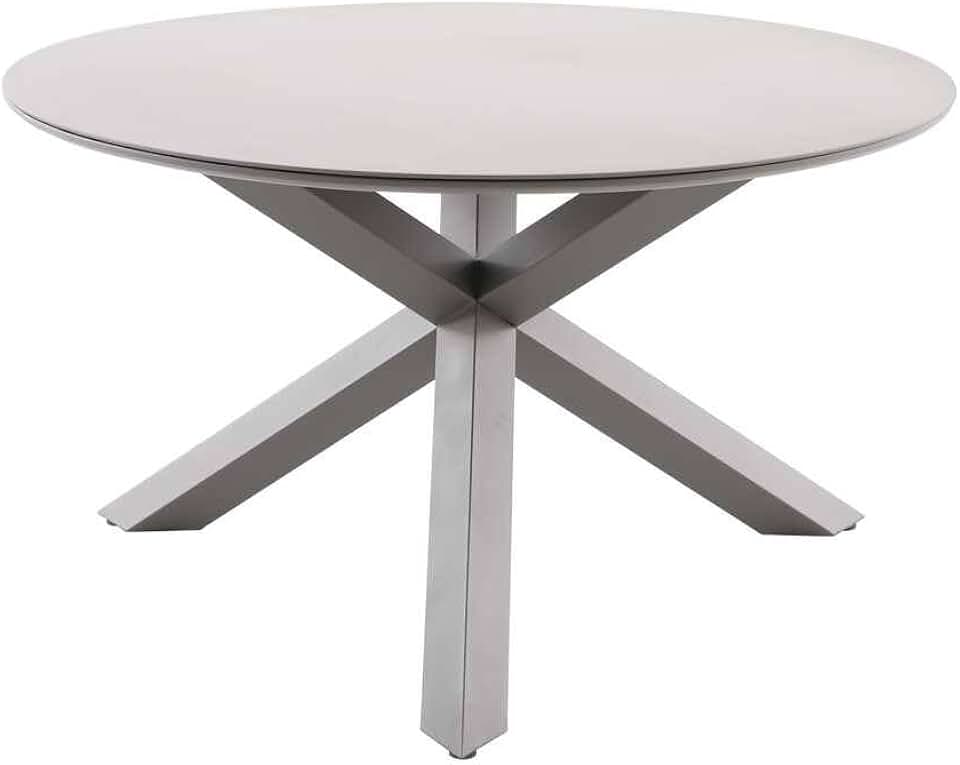 jardinite - Table de jardin Oryon - 130cm ronde - 6 places, coloris café