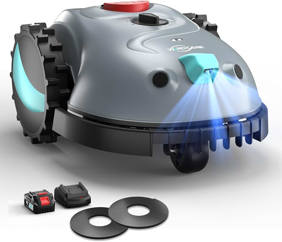 jardinite - robot tondeuse sans fil, navigation visuelle, coupe spiralée - V100