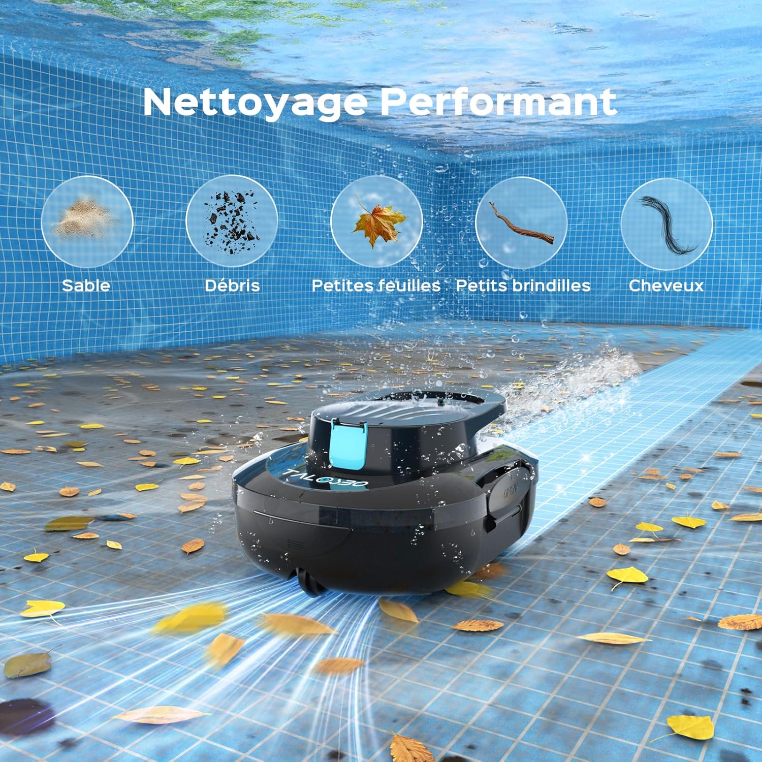 S1PRO Robot piscine double moteur 100m², 120min autonomie Version2026