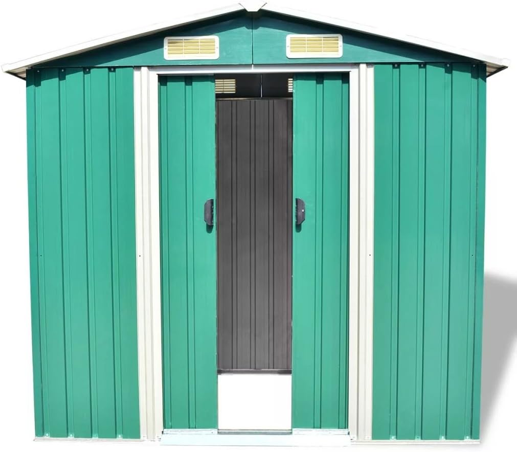 Abri de Stockage Jardin métal vert - 204x132x186 cm