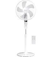 jardinite Ventilateur sur Pied Ø 40 cm Puissant 55W, 3 Vitesses, 4 Modes, Hauteur Réglable & Têt...