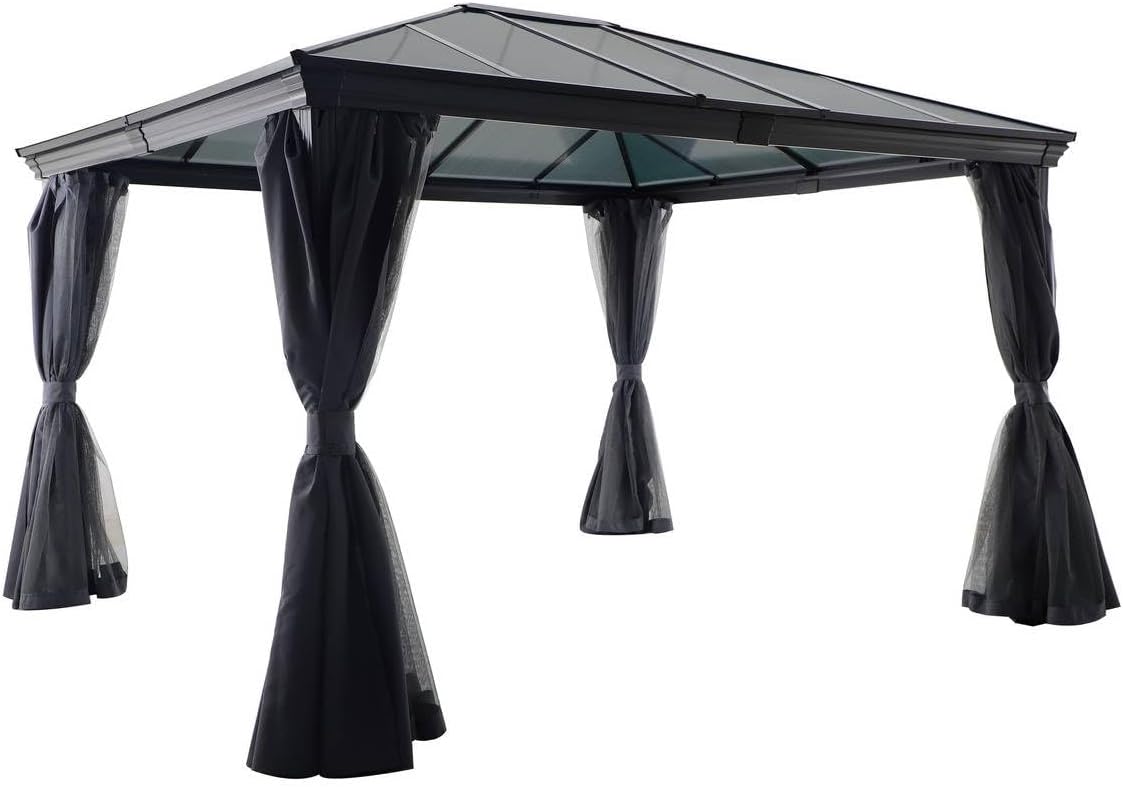 jardinite - Tonnelle Belize Graphite - 5 places - polyester acier epoxy anti-rouille