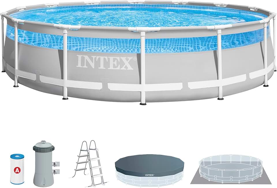 jardinite - piscine tubulaire Clearview - 4,27 x 1,07 m - gris - 26722NP