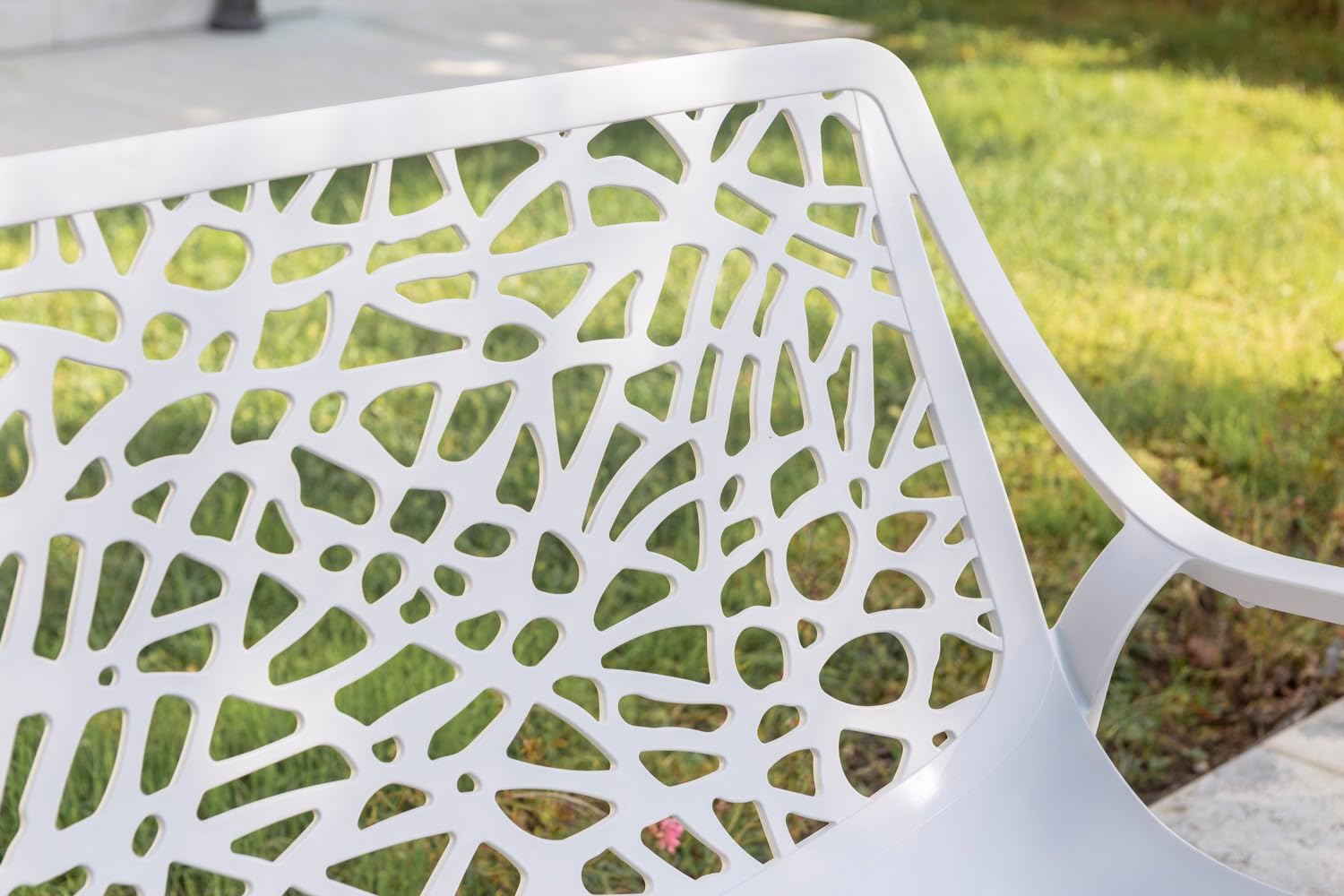 Salon de jardin - Maratea - 2 places + 2 fauteuils + table - polypropylène & fibre de verre, empilable, imperméable, gri