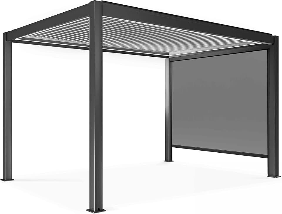jardinite - pergola bioclimatique motorisée éclairée autoportée 3x4m store