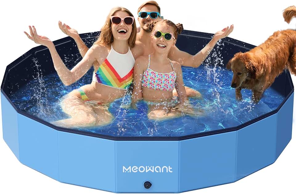 jardinite - Piscine Pliable Grand Chien - 200x30cm - Antidérapante intérieure/Extérieure