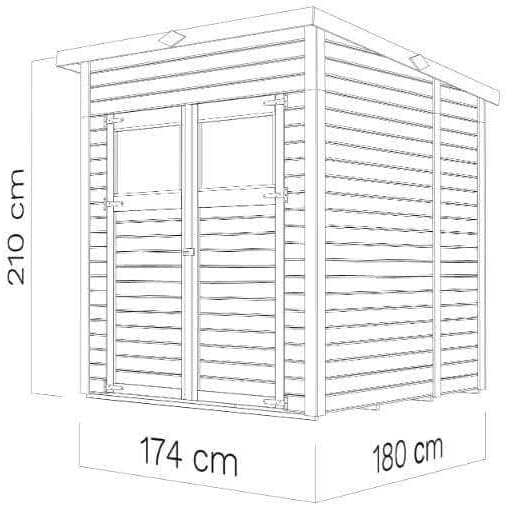 Cabane à Outils Mollie en Bois de la Marque Carlsson | Remise à Outils | abri de Jardin Exterieur | carré, Construction en Panneaux préfabriqués, cabane de Jardin, Toit monopente, épaisseur de la p