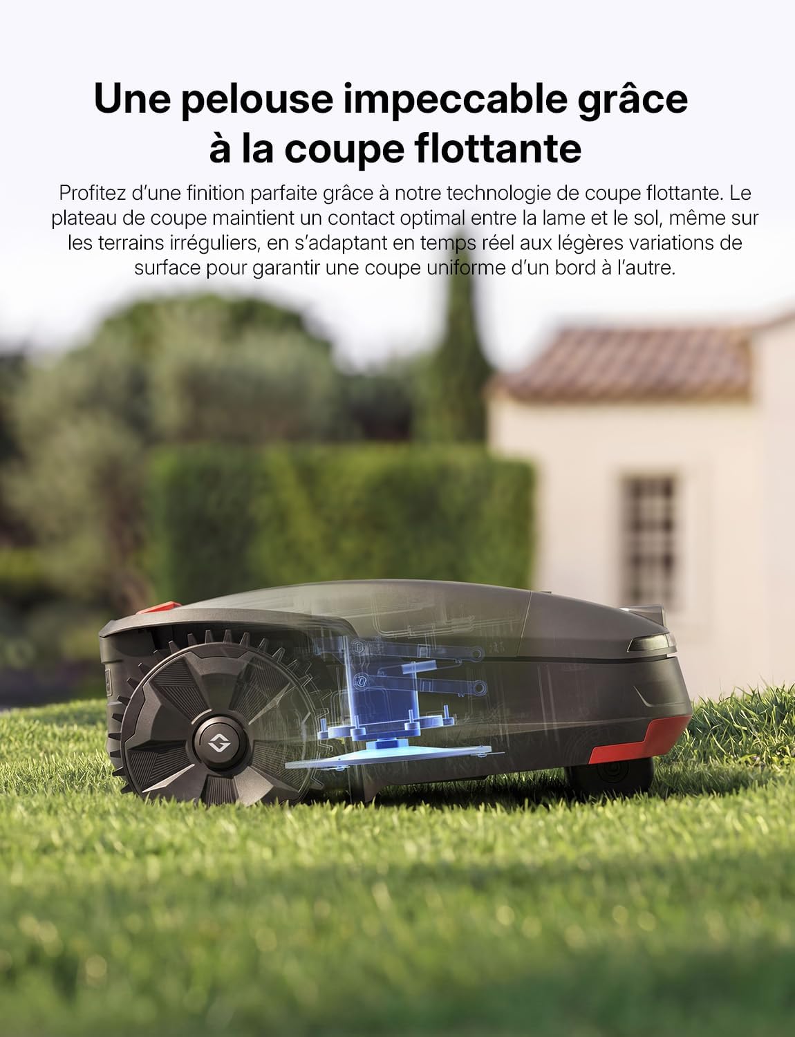 Robot tondeuse H1 - 2000㎡ - double LiDAR, caméra IA, pente 45%, H1
