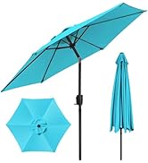 jardinite Parasol de Jardin Exterieur 225cm, Grand Parasol Balcon Inclinable, Angle Réglable, Pro...
