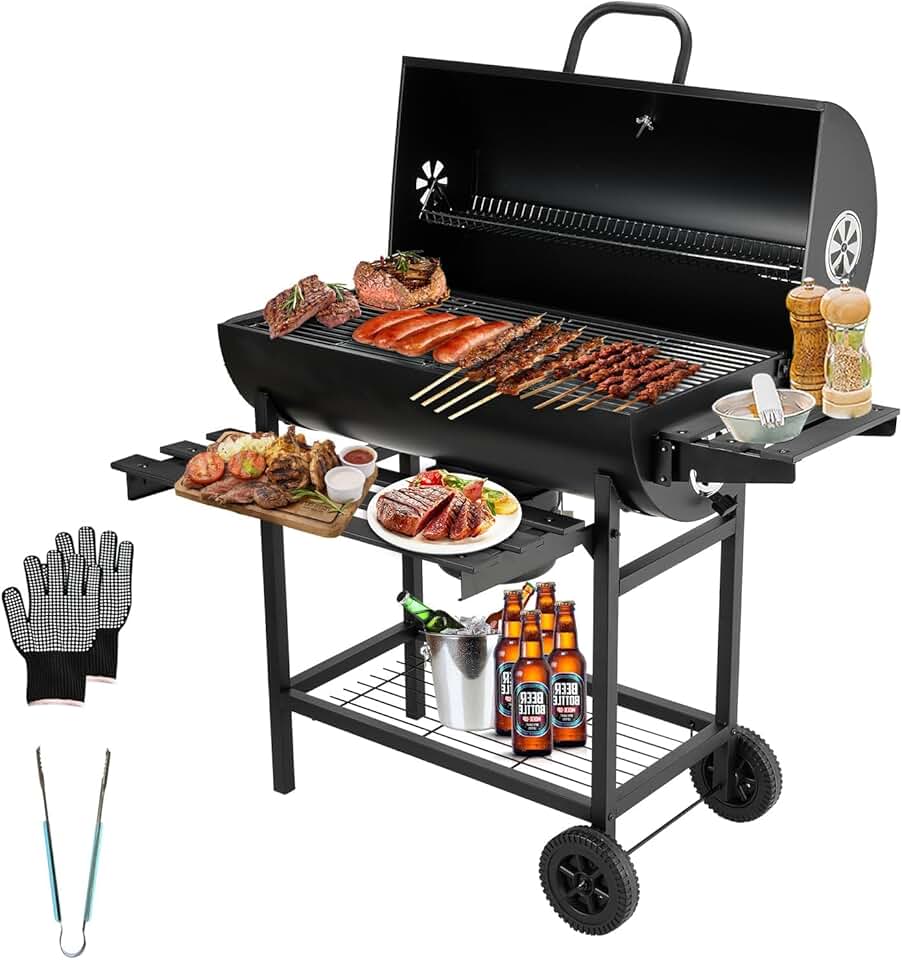 jardinite - Barbecue XXL - grille, gants, thermomètre, tiroir à cendres