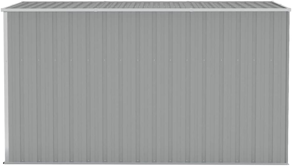 Abri de jardin mural acier gris 118x288x178 cm, rangement extérieur