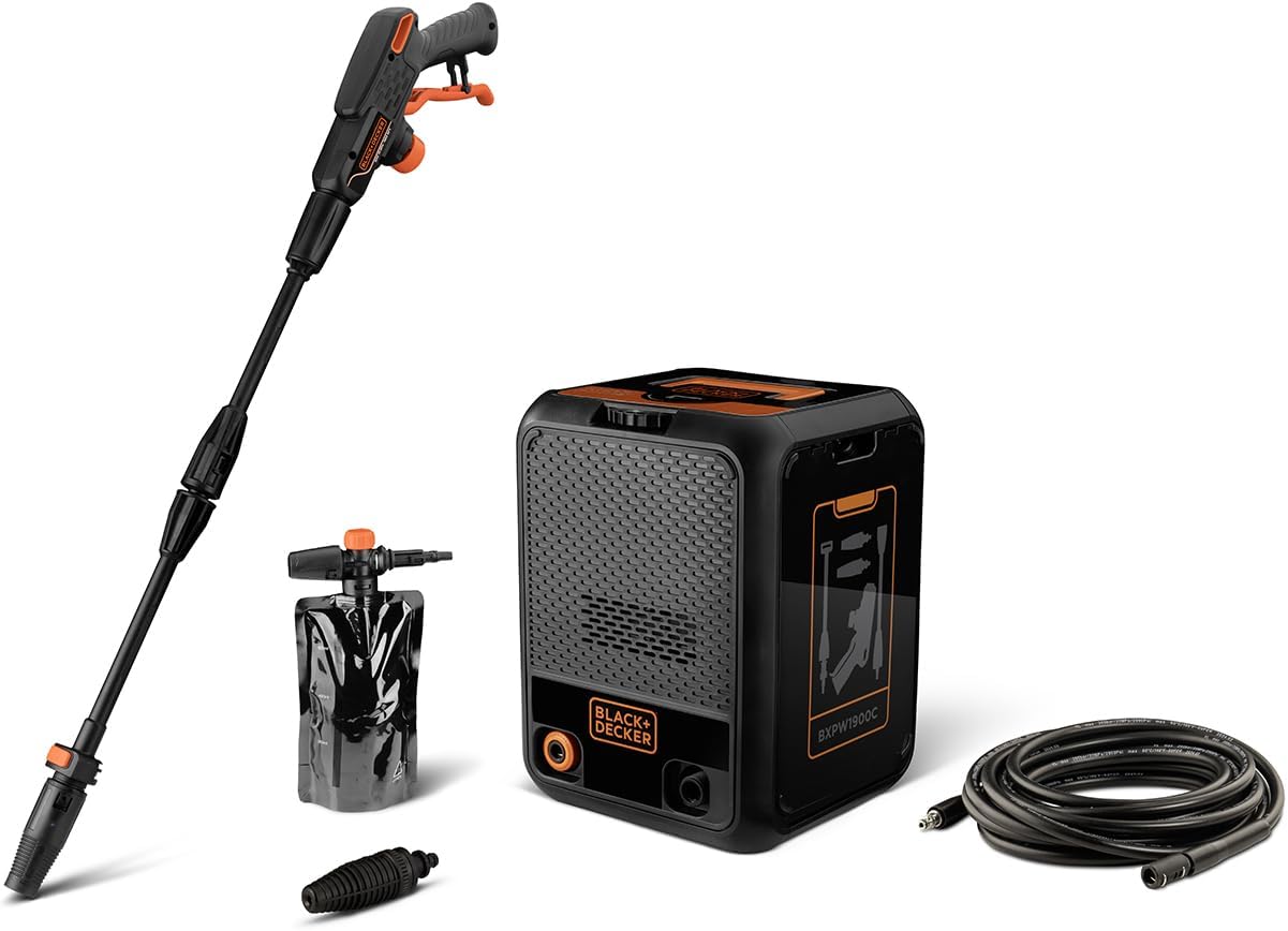 jardinite Nettoyeur Haute Pression BXPW1900C, Compact, pour la Voiture et l’extérieur de la Maison, Pression Max. 150 Bar, Débit Max. 460 l/h, Puissance absorbée 1 900 W