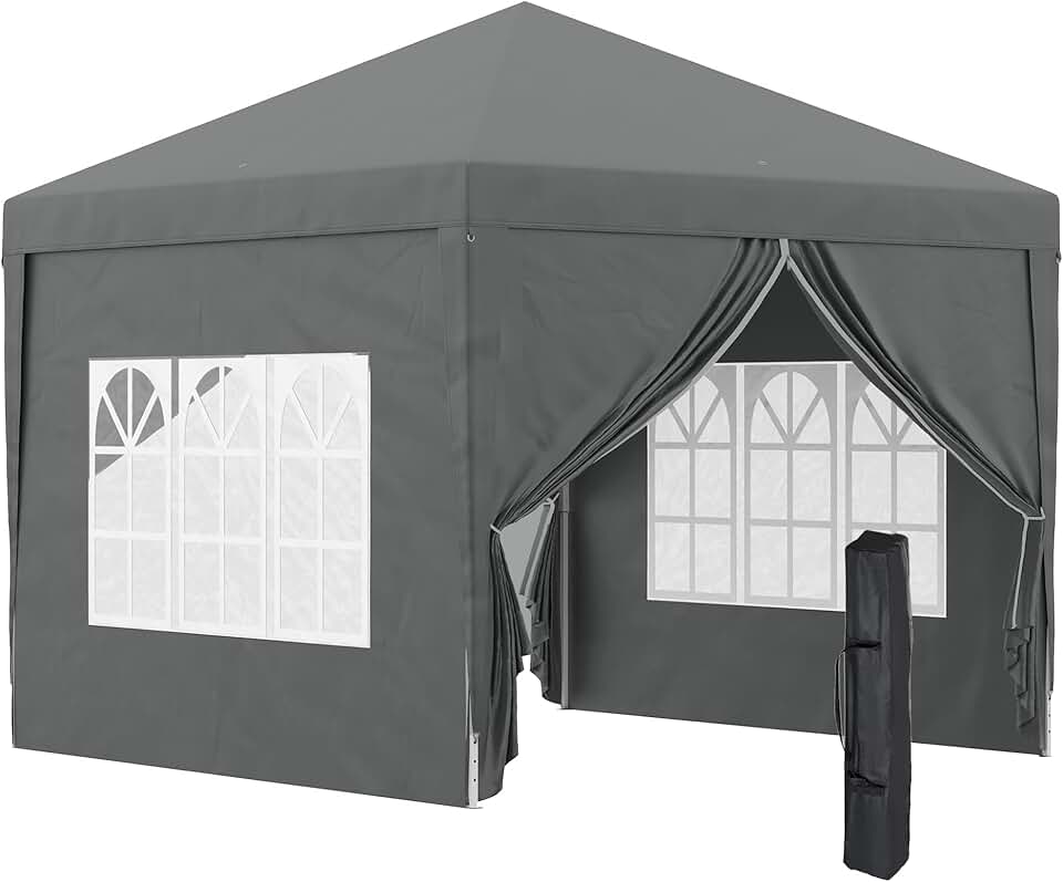 jardinite - tonnelle pliante série Pop-up - 3x3m - 4 parois amovibles, sac de transport