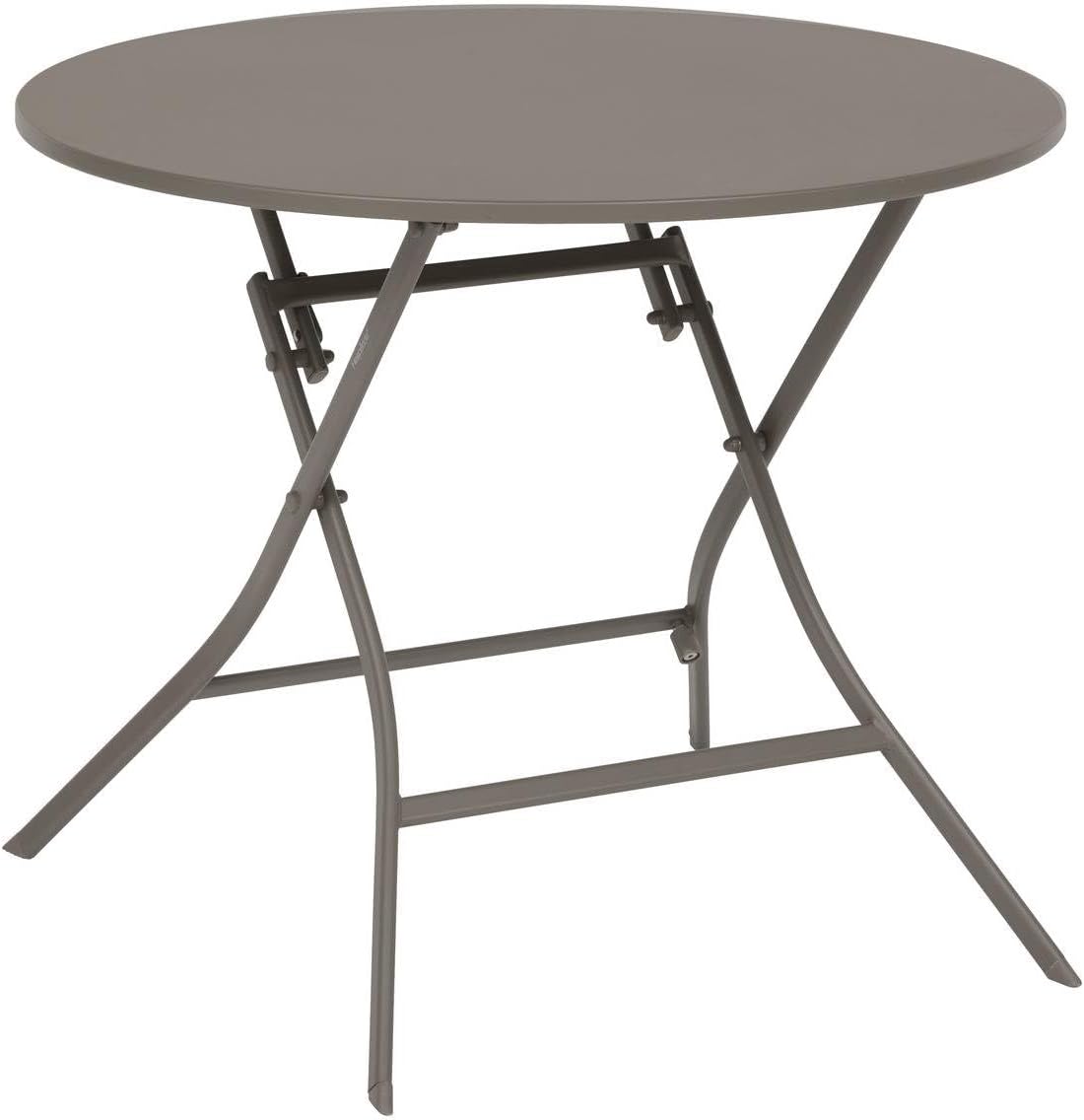 jardinite - Greensboro - table pliante ronde acier antirouille 4 places