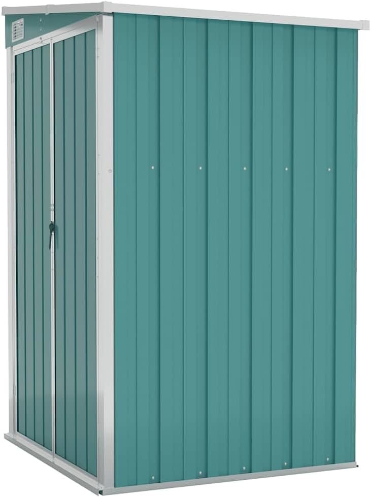 Abri de jardin - mural vert 118x100x178cm - acier galvanisé, 22.7kg