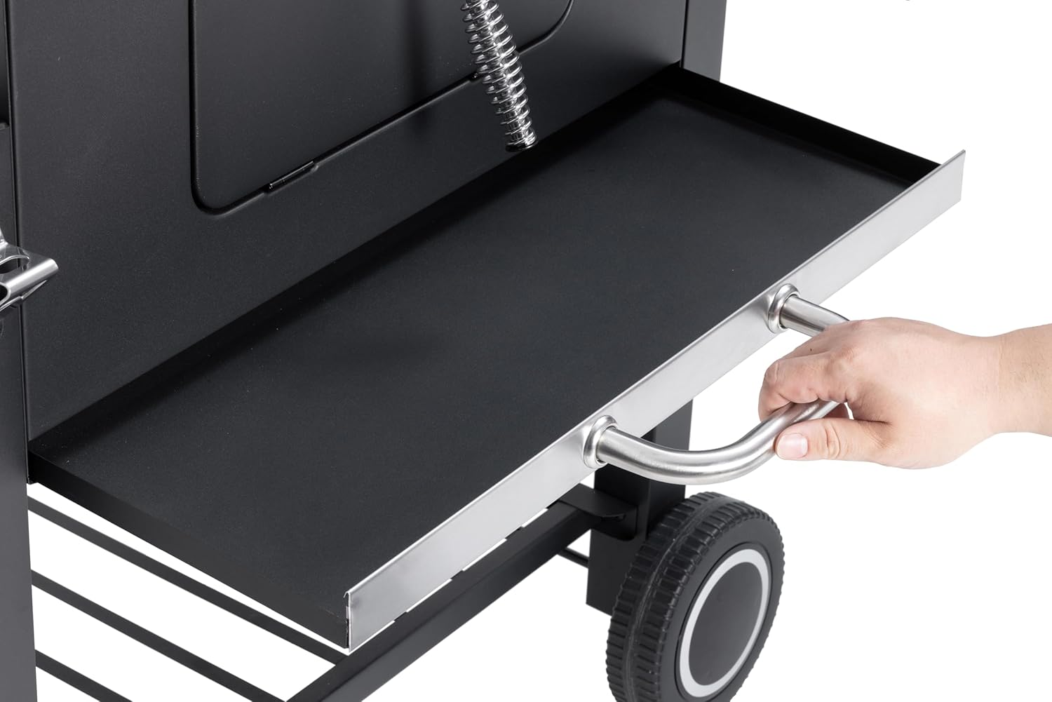 jardinite - Memphis - acier, grille, tablette pliable, roulettes, thermomètre, bac à cendres