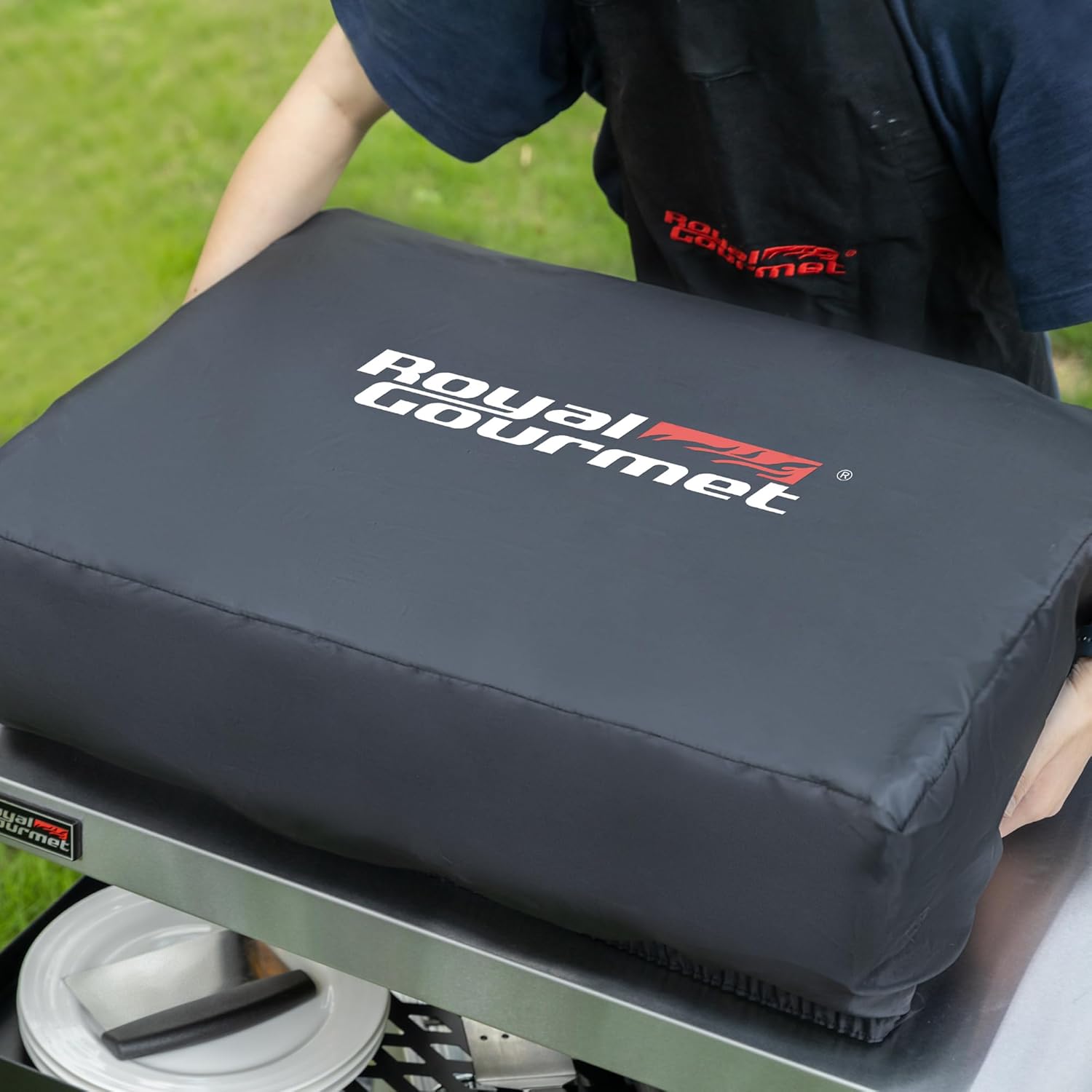 jardinite - Plancha Gaz 3 brûleurs - 62x35,5 cm - acier émaillé, portable, 7.5kW