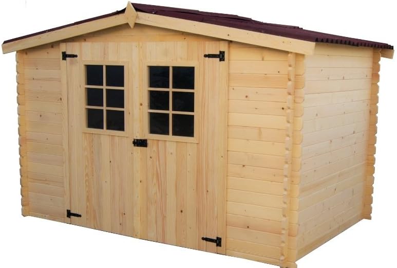 Abri Madrier Bois Massif avec Grande Façade 300cm, 20mm
