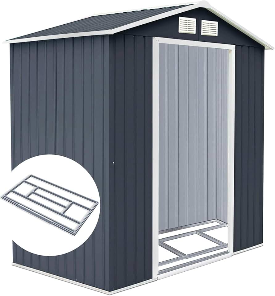 jardinite - abri de jardin série acier - 213x127x185 cm - 2 portes coulissantes, 2 fenêtres, 3m² - jardinite