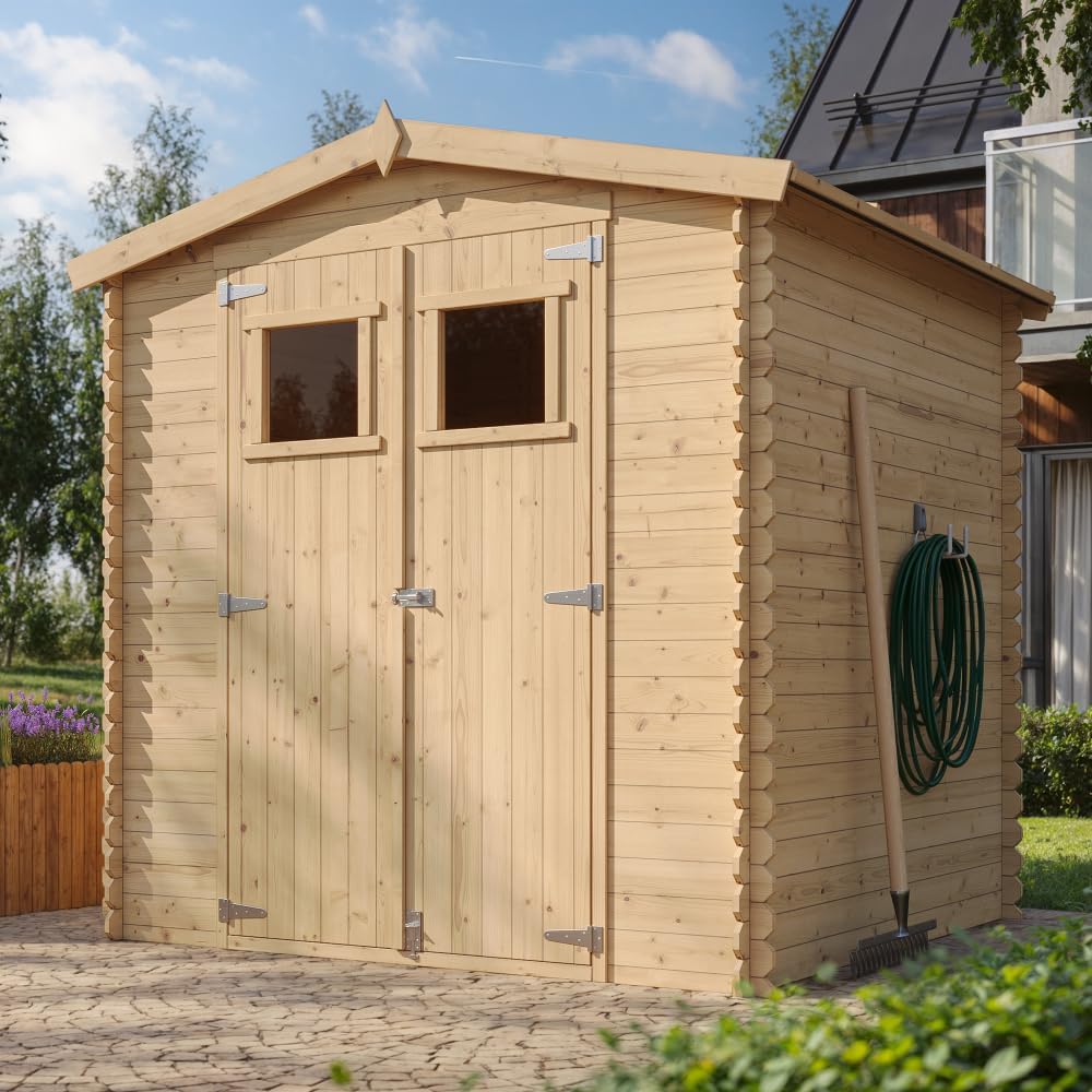 Abri de Jardin en Bois - Stockage extérieur I216xL206xH218 cm/ 3.53 m2 Petit abri à Outils, Local à vélos - jardinite M343