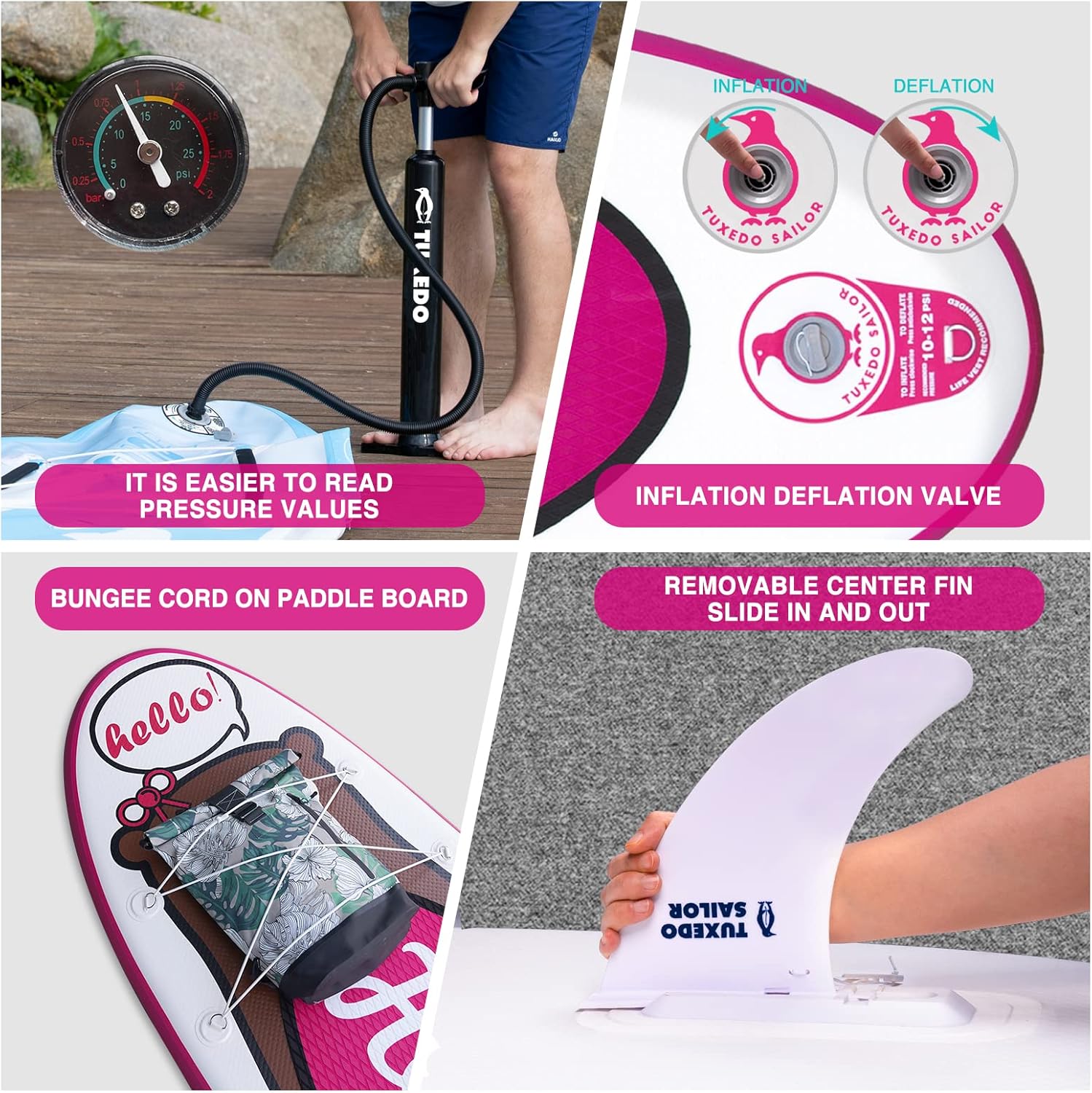 jardinite Paddle Gonflable Adulte, Planche de Stand Up Paddle Gonflable, Sup Paddle Board Gonflable avec Accessoires Complets, Planche de Surf Paddle