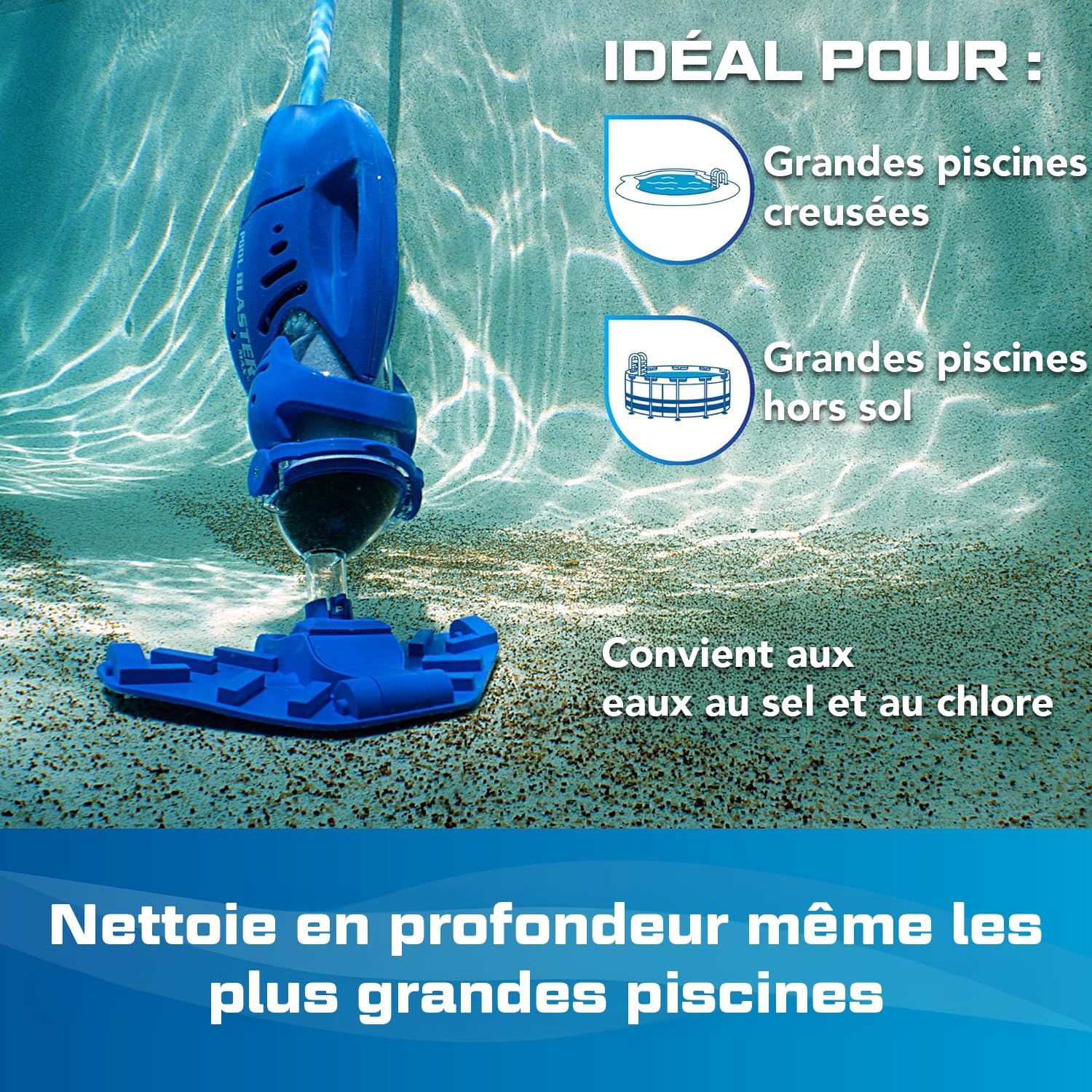 Water Tech - jardinite Max Li - aspirateur piscine sans fil, puissance accrue, moteur P30, spa, CG