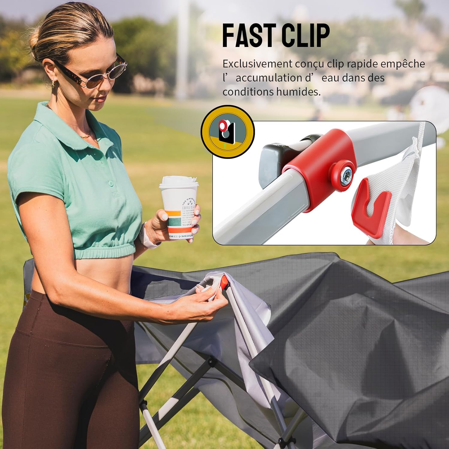 jardinite Tonnelle Pliante 3x3 Imperméable, Barnum Pliant de Jardin Exterieur, Pop-Up Gazebo avec Sac de Rangement, UPF 50+, avec 4 Parois Latérales Amovible, 4 Sac de Sable, Gris